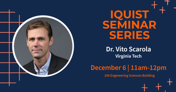 IQUIST Seminar: Quantum Simulation and Quantum State Engineering: Prospects and Challenges, presented by Vito Scarola, Virginia Tech