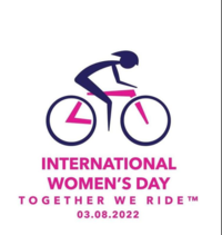 international Women's Day Together We Rude TM 03.08.2022 a feminine figure on a bicycle