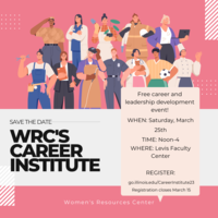 illustrations of diverse women-identified people across industries WRC's Career Institute free career and leadership event