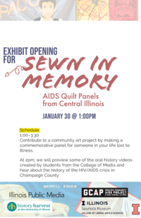 Exhibit Opening for Sewn in Memory: AIDS Quilt Panels from Central Illinois