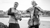 Sandeep Das, tabla virtuoso, and Mike Block, pioneering cello player