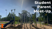 A playspace at Blair park. "Student Parent Meet-Up" is written in the top right corner.
