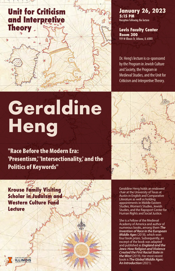 Poster with title, date, time, and location of Heng lecture