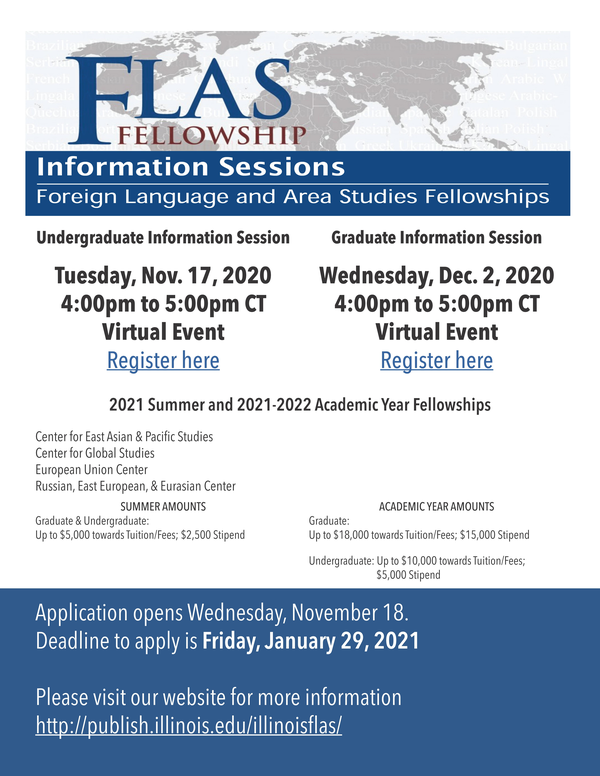 Urbana Campus Research Calendar Foreign Language And Area Studies Flas Fellowships Graduate Information Session uiuc academic calendar summer 2021