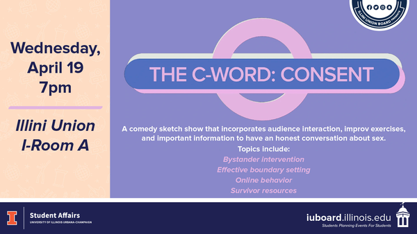 c word consent graphic flyer with event details