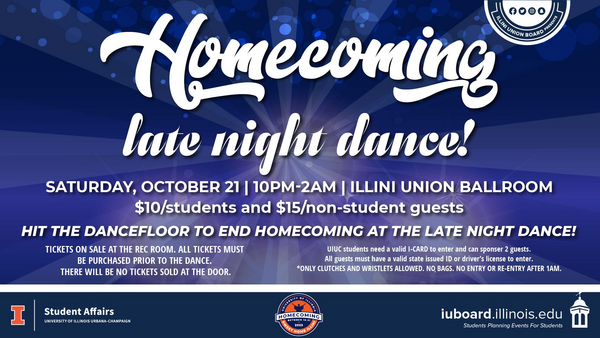 Illini Union Events Calendar: (CANCELED) Late-Night Homecoming Dance
