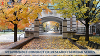 The Responsible Conduct of Research Seminar Series is hosted by the Beckman Institute. This image, captured in the fall, is a west-facing view of the building’s rotunda entrance.