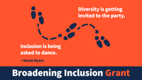 A dance lesson diagram with the quote "Diversity is getting invited to the party. Inclusion is being asked to dance." Verna Meyers