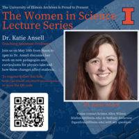 Headshot of Dr. Ansell, Women in Science Lecture, details in text