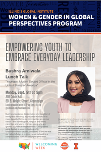 Details for Sep. 12 talk by Bushra Amiwala. All details provided in text in event description.