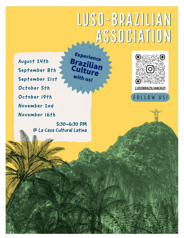 Luso Association flyer with information for the Brazilian Conversation Group