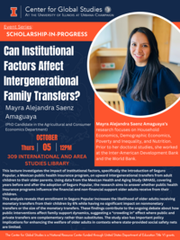 Flyer with information for Mayra Alejandra's talk