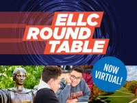 Images of UIUC campus and students with the words "ELLC Roundtable"
