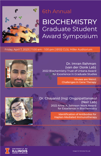 Poster with photos of the two guest speakers